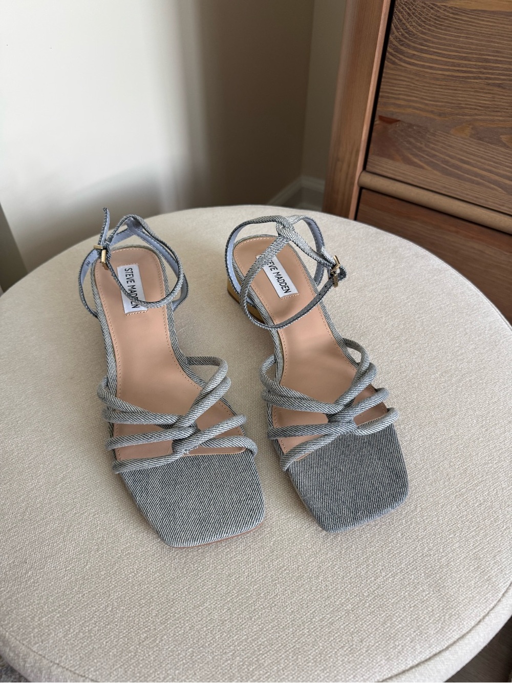 Steve Madden Gray Knotted Strappy Heels